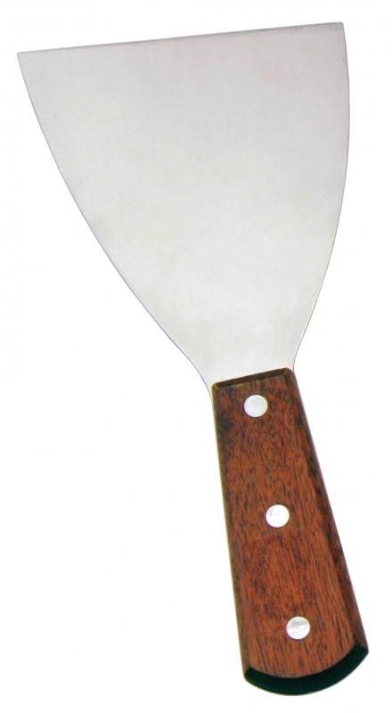4 1/2" x 3" Pan Scraper with Wooden Handle